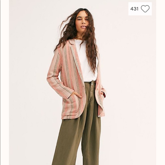 Women's Free People Simply Stripe Blazer - Picture 3 of 8